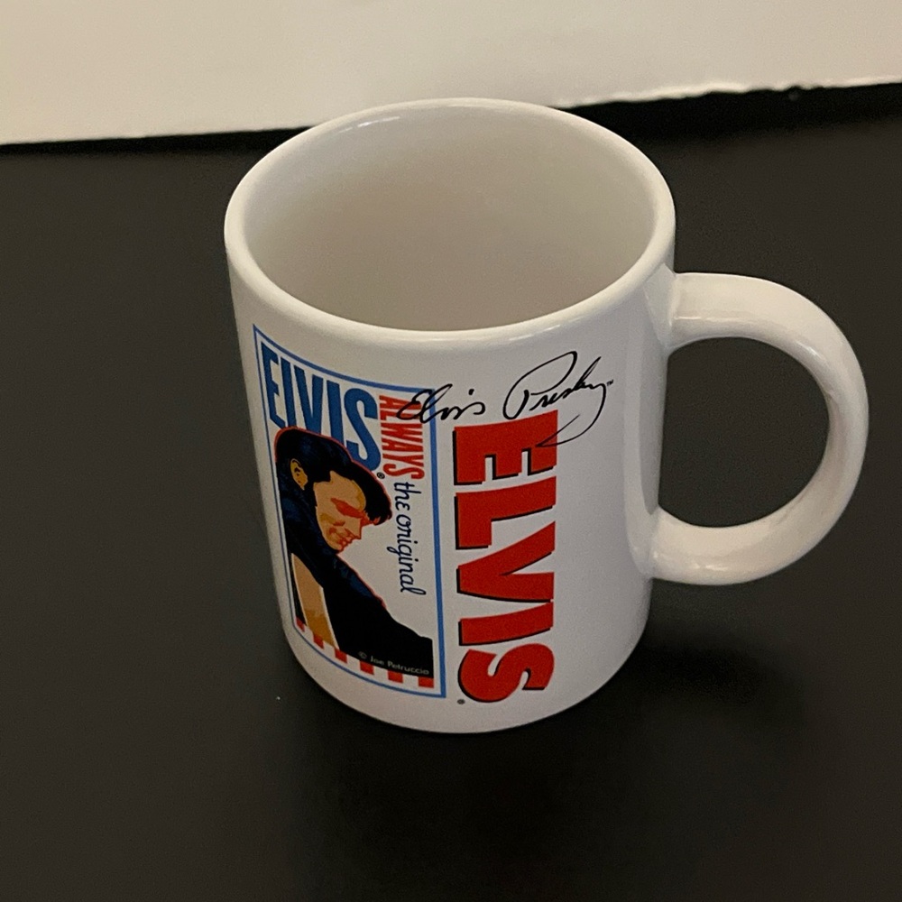 Elvis Presley Coffee Mug Cup USPS Stamp Design White The King
